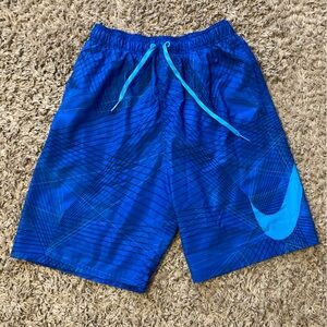 Nike Electric Blue Patterned Swim Trunks